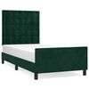 vidaXL Estructura de cama sin colch&oacute;n terciopelo verde oscuro 90x200cm