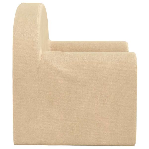 vidaXL Sofá infantil de felpa suave color crema