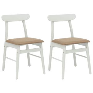 vidaXL Silla de comedor 2 pcs y marr&oacute;n Madera de Caucho S&oacute;lido
