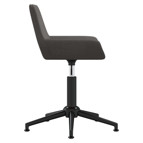 vidaXL Silla de comedor giratoria de terciopelo gris oscuro
