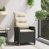 vidaXL Silla de jard&iacute;n reclinable Negro y crema 64 x 57,5 x 112 cm