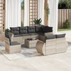 vidaXL Set muebles jard&iacute;n 9 pzas y cojines rat&aacute;n sint&eacute;tico gris claro