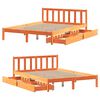 vidaXL Estructura de cama sin colch&oacute;n madera maciza marr&oacute;n 120x190 cm