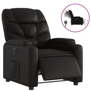 vidaXL Sill&oacute;n reclinable el&eacute;ctrico de cuero sint&eacute;tico negro