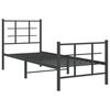 vidaXL Estructura cama sin colch&oacute;n con estribo metal negro 75x190 cm