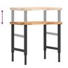 vidaXL Banco de trabajo rectangular madera maciza 80x60x(73-99,5) cm