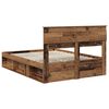 vidaXL Estructura de cama con cabecera Madera vieja 160 x 200 cm