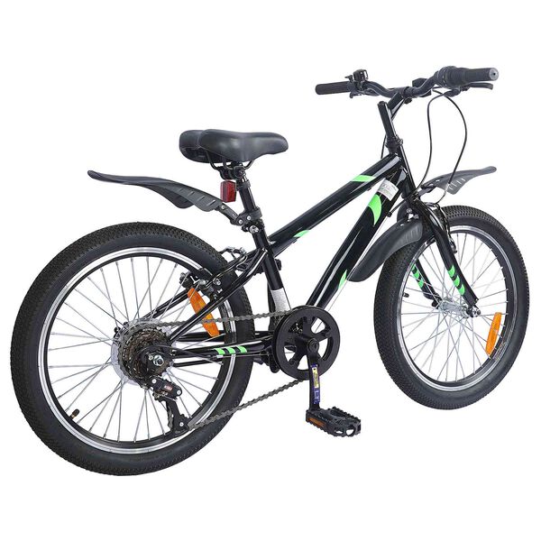 vidaXL Bicicleta Infantil 24 Pulgadas 6-Speed para 8-12 a&ntilde;os Negro