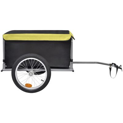 vidaXL Remolque de carga para bicicletas negro y amarillo 65 kg
