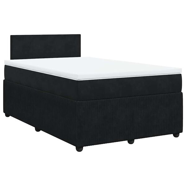 vidaXL Cama box spring con colch&oacute;n terciopelo negro 120x190 cm