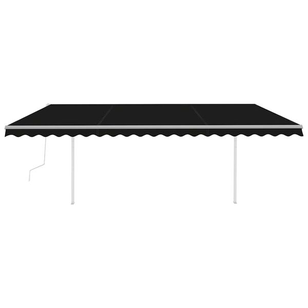 vidaXL Toldo autom&aacute;tico con LED y sensor de viento antracita 5x3 m