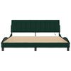 vidaXL Estructura de cama con LED sin colch&oacute;n Hanko terciopelo verde oscuro 180x200cm