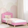 vidaXL Cama para ni&ntilde;os con cabecero con cabecera Rosa 90 x 190 cm tela