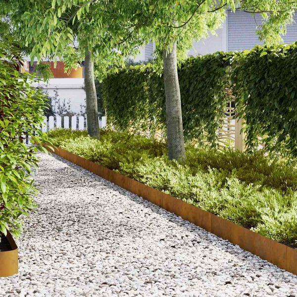 vidaXL Borde de Césped 30 pcs Marrón 100 x 0.05 x 20 cm