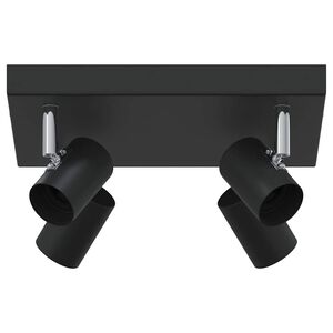 vidaXL Foco de techo con focos Negro 26 x 26 x 11,5 cm Metal
