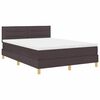 vidaXL Cama tipo Box Spring Marr&oacute;n Oscuro 140 x 190 cm tela