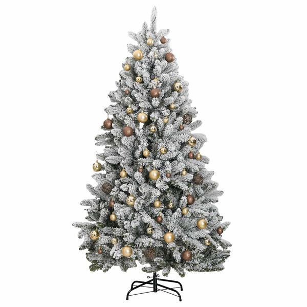 vidaXL &Aacute;rbol de Navidad artificial con bisagras 300 LED y bolas 300 cm