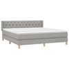 vidaXL Cama box spring con colch&oacute;n tela gris claro 160x200 cm