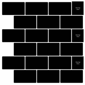 vidaXL Azulejo de metro 50 uds. Negro 30 x 30 cm Poliuretano y PET