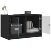 vidaXL Mueble de TV con puertas de vidrio negro 68x37x42 cm