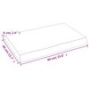 vidaXL Tablero de mesa madera maciza borde natural 60x40x(2-6) cm