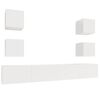 vidaXL Set de muebles de TV 6 pzas madera contrachapada blanco brillo