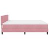 vidaXL Cama tipo Box Spring con colch&oacute;n Rosa 200 x 200 cm Terciopelo