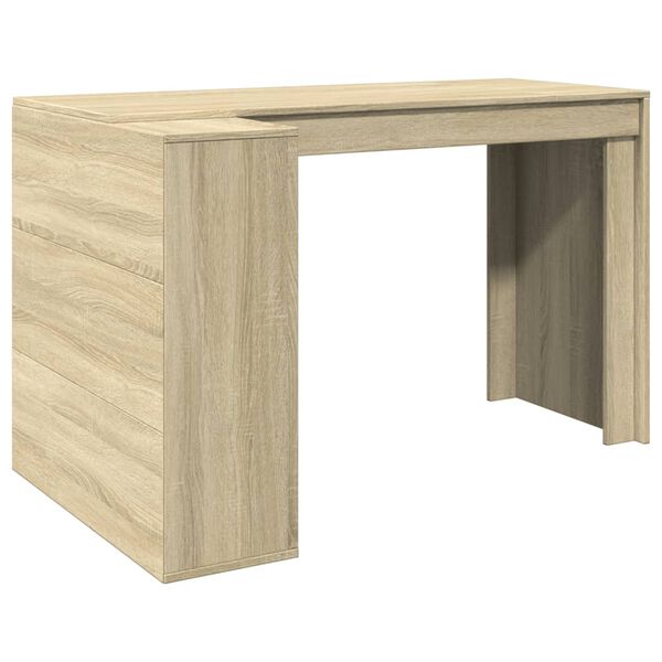 vidaXL Escritorio madera de ingenier&iacute;a roble Sonoma 123,5x73,5x75 cm