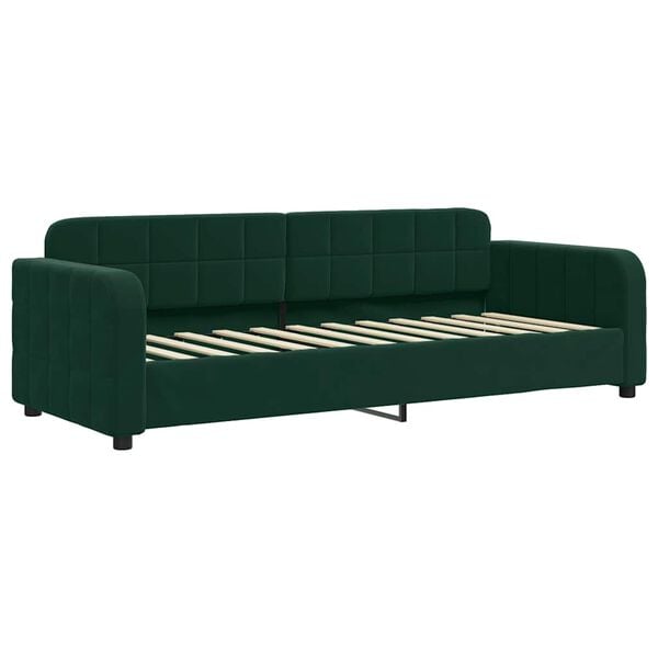 vidaXL Sof&aacute; cama sin colch&oacute;n terciopelo verde oscuro 80x200 cm