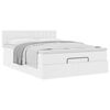 vidaXL Estructura cama otomana colch&oacute;n cuero sint&eacute;tico blanco