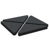 vidaXL Placa de peso para sombrilla 4uds granito negro triangular 14kg