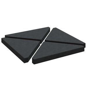 vidaXL Placa de peso para sombrilla 4uds granito negro triangular 14kg