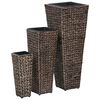 vidaXL Conjunto de arriates 3 piezas jacinto de agua marr&oacute;n oscuro