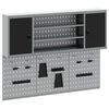 vidaXL Juego de Armarios de Herramientas con estante 6 uds. Negro