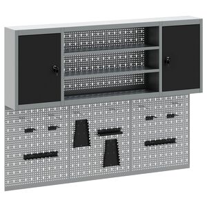vidaXL Juego de Armarios de Herramientas con estante 6 uds. Negro
