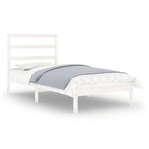 vidaXL Estructura de cama individual madera maciza blanco 90x190 cm