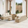 vidaXL Conjunto de sof&aacute;s de jard&iacute;n con coj&iacute;n 9 pcs Beige Polirat&aacute;n