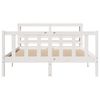 vidaXL Estructura de cama sin colch&oacute;n madera maciza blanca 120x190 cm