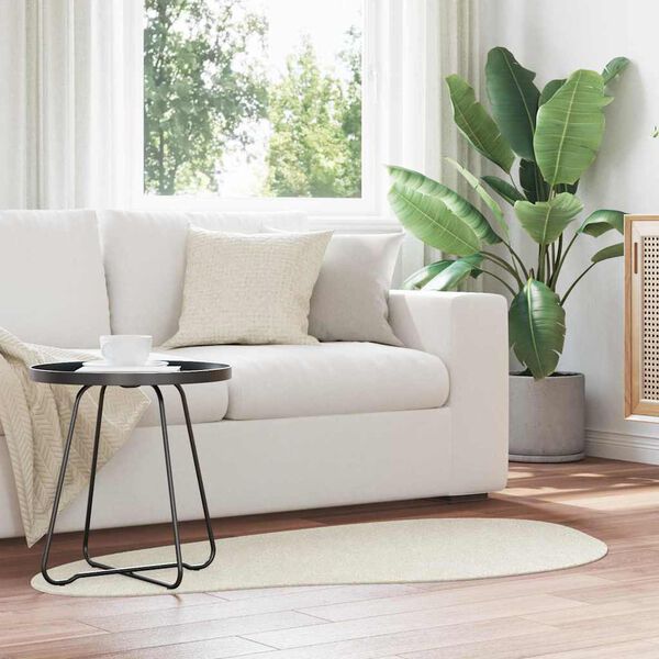 vidaXL Alfombras de &aacute;rea HUARTE Crema 80 x 150 cm Poli&eacute;ster