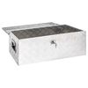 vidaXL Caja de almacenaje de aluminio plateado 80x39x30 cm