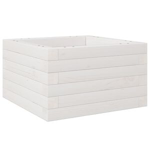 vidaXL Jardinera de madera maciza de pino blanca 40x40x23 cm