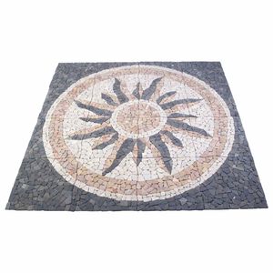 vidaXL Mosaicos con patr&oacute;n de sol Multicolor 120 x 120 cm M&aacute;rmol