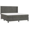 vidaXL Cama box spring con colch&oacute;n terciopelo gris oscuro 180x200 cm