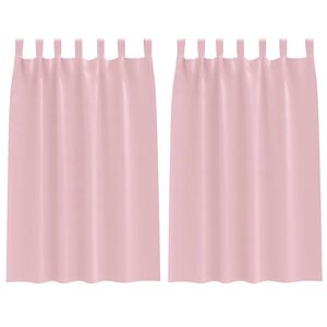 vidaXL Cortinas Opacas con Anillas 2 uds. Rosa Beb&eacute; 175 x 140 cm