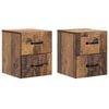 vidaXL Mesita de Noche de Pared 2 uds. Madera envejecida