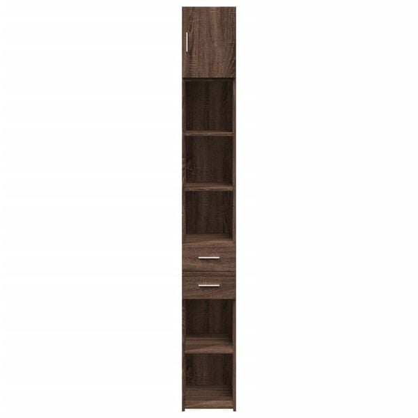 vidaXL Armario estrecho madera ingenier&iacute;a marr&oacute;n roble 30x42,5x225 cm