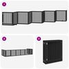 vidaXL Puerta de perros plegable 10 paneles madera &aacute;lamo negra 800 cm