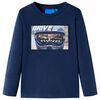 Camiseta infantil de manga larga azul marino melange 116