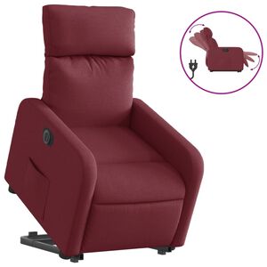 vidaXL Sill&oacute;n el&eacute;ctrico reclinable elevable de tela rojo tinto