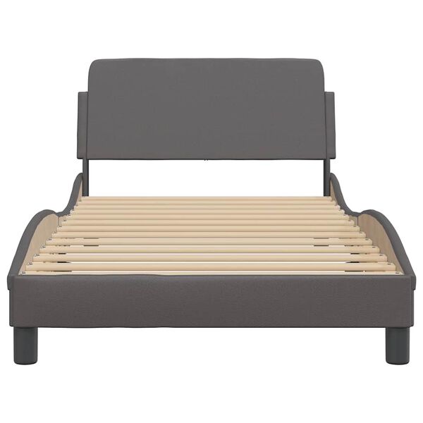 vidaXL Estructura de cama Dover cuero sint&eacute;tico gris 100x200 cm